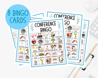 LDS General Conference Bingo, Latter Day Saints Games, LDS Conference, Come Follow Me, Printable Bingo Cards, LDS Church,