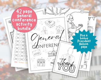 LDS General Conference Activity Packet for Kids, Coloring Pages (Digital Download)