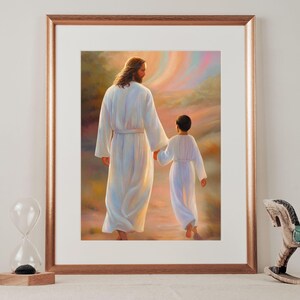 LDS Baptism Gift, Jesus Christ Rainbow Art Print (Digital Download)