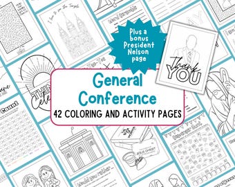 LDS General Conference Activity Packet, Coloring Pages (Digital Download)