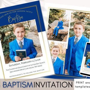 LDS Baptism Invitation Boy | LDS Baptism Invitation Girl | Baptism Invitation Instant Download | LDS Baptism Invitation | Editable Invite