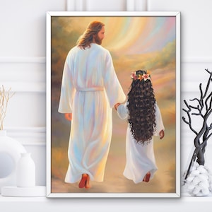 LDS Baptism Gift, Jesus and Child Art Print (Digital Download)