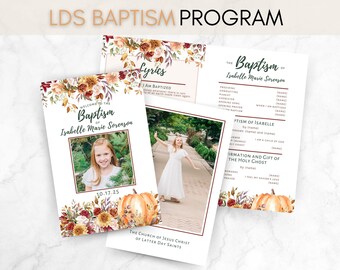 LDS Baptism Program, Customizable Template, Easy to Edit Canva Download, Girl or Boy Baptism Program, Great to Be Eight, Baptism Program