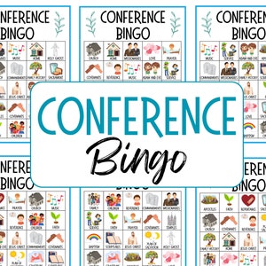 Bingo algemene conferentie LDS, spellen Heiligen der Laatste Dagen, LDS Conference, Come Follow Me, Afdrukbare bingokaarten, Kerk LDS,