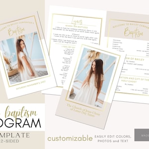 LDS Baptism Program Template, LDS Baptism Program, Customizable and Easy to Edit Canva Instant Download, Great to Be Eight