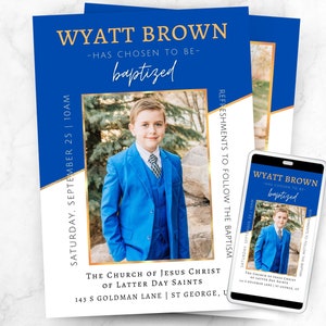 LDS Baptism Invitation Boy | LDS Baptism Girl | Baptism Invitation Instant Download | Baptism Invitation | Canva Template | CTR