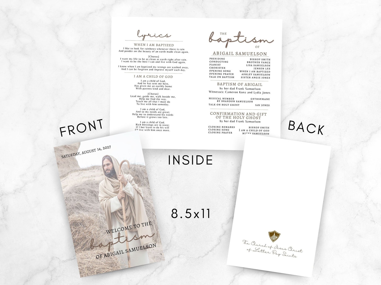 LDS Baptism Program, Customizable Template, Easy to Edit Canva Download ...