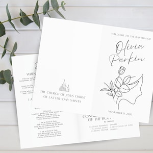 Customizable LDS Baptism Program Template, Easy to Edit Canva Download, Girl Baptism Program, Great to Be Eight