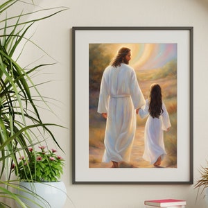 LDS Baptism Gift, Jesus Rainbow Art Print (Digital Download)