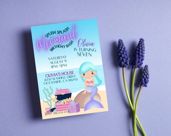 Mermaid Birthday Invitation | Mermaid Invitation | Birthday Invitation Girl | Mermaid Birthday Invitation Instant Download | Under the Sea