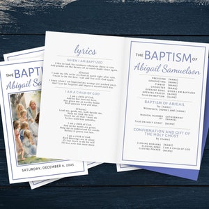 LDS Baptism Program, Customizable Template, Easy to Edit Canva Download ...