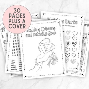 Wedding Coloring Book, Kids Wedding Activities, Wedding Activity Book, Wedding Coloring Page, Kids Activity Pack