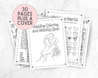 Wedding Coloring Book, Kids Wedding Activities, Wedding Activity Book, Wedding Coloring Page, Kids Activity Pack
