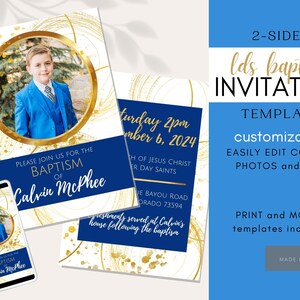 LDS Baptism Invitation Boy | LDS Baptism Girl | Baptism Invitation Instant Download | Baptism Invitation | Canva Template | CTR