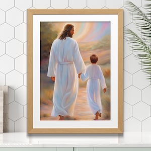 LDS Baptism Gift, Jesus Christ and Child Art Print (Digital Download)