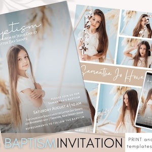 LDS Baptism Invitation Girl | LDS Baptism Invitation Boy | Baptism Invitation Instant Download | LDS Baptism Invitation | Great to Be Eight