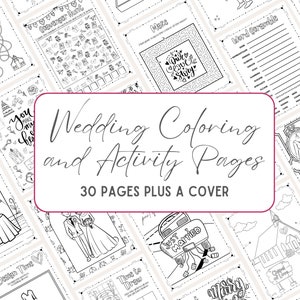Wedding Coloring Book, Kids Wedding Activities, Wedding Activity Book, Wedding Coloring Page, Kids Activity Pack