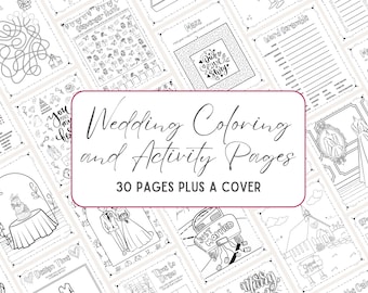 Wedding Coloring Book, Kids Wedding Activities, Wedding Activity Book, Wedding Coloring Page, Kids Activity Pack
