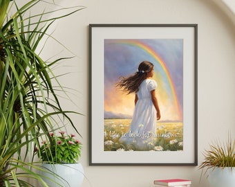 LDS Baptism Gift, I Like to Look for Rainbows Painting Baptism, Great to Be Eight, LDS Baptism, CTR, lds art