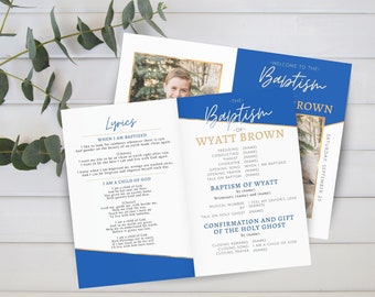 Customizable LDS Baptism Program Template, Easy to Edit Canva Download, Girl or Boy Baptism Program, Great to Be Eight