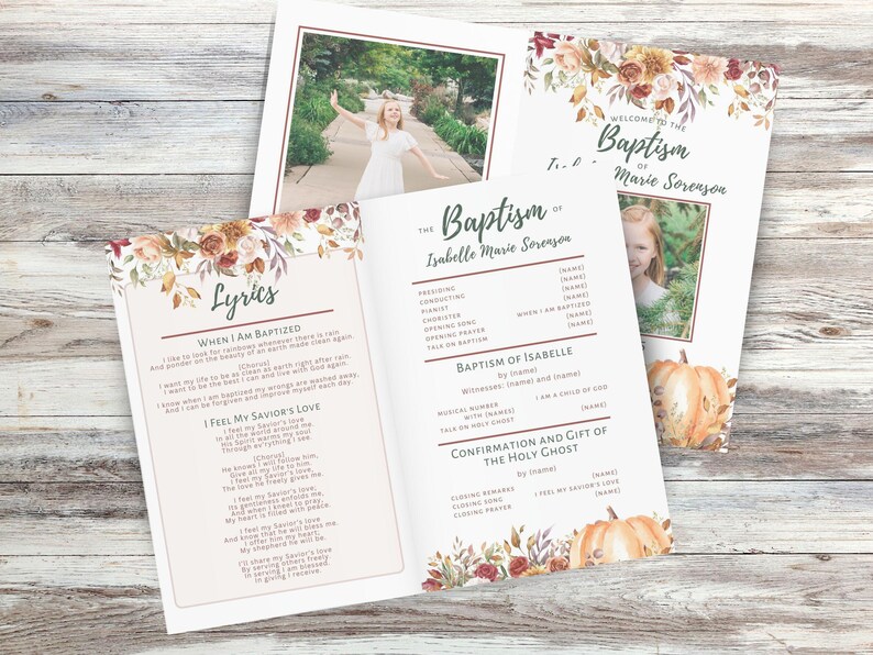 LDS Baptism Program, Customizable Template, Easy to Edit Canva Download ...