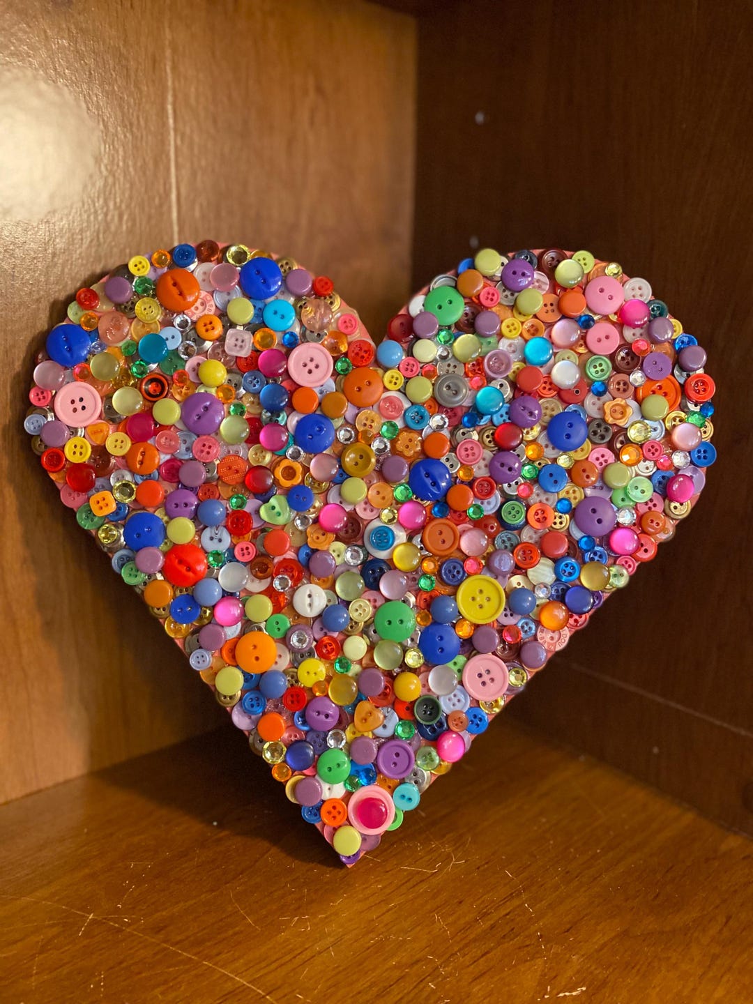 Button Art Heart: Mixed Buttons on MDF - Whimsical Gift - Etsy