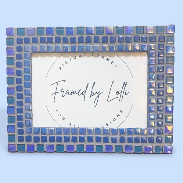 Elegant Purple and Blue Mosaic Frame for Your Precious Memories