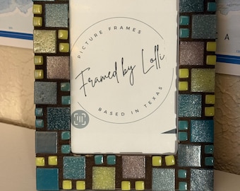 4x6 Mosaic Picture Frame - Pastel Glass Vitreous Tiles