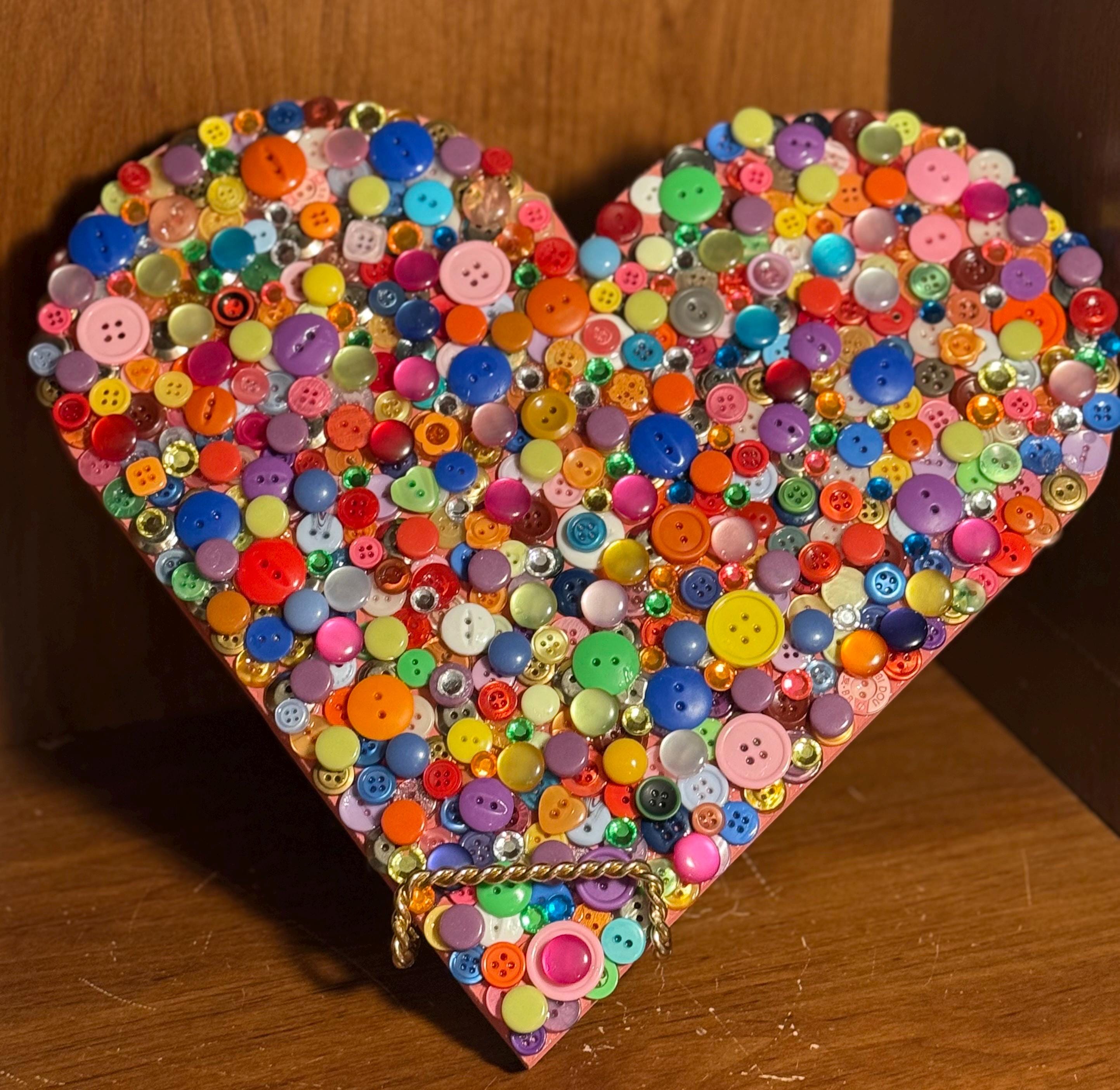 Button Art Heart: Mixed Buttons on MDF - Whimsical Gift - Etsy