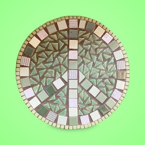 Signe de la paix en mosaïque fabriqué à la main - Décoration d'intérieur unique