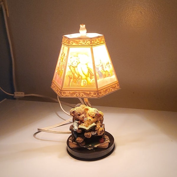 Lampe d'appoint vintage Story Bears, veilleuse 12 po. de haut