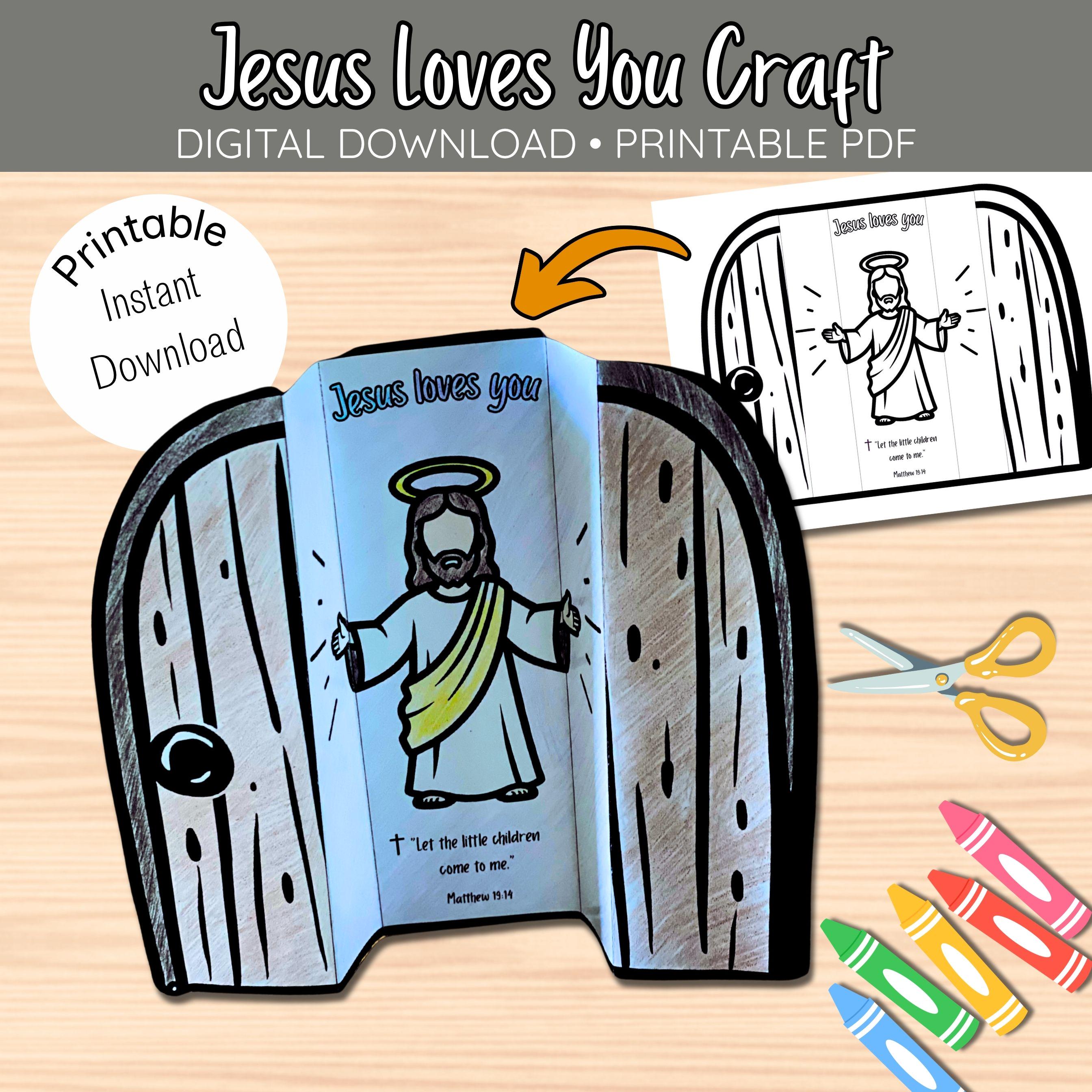 Jesus Loves You Craft for Kids – Christian Bible Verse Printable ...