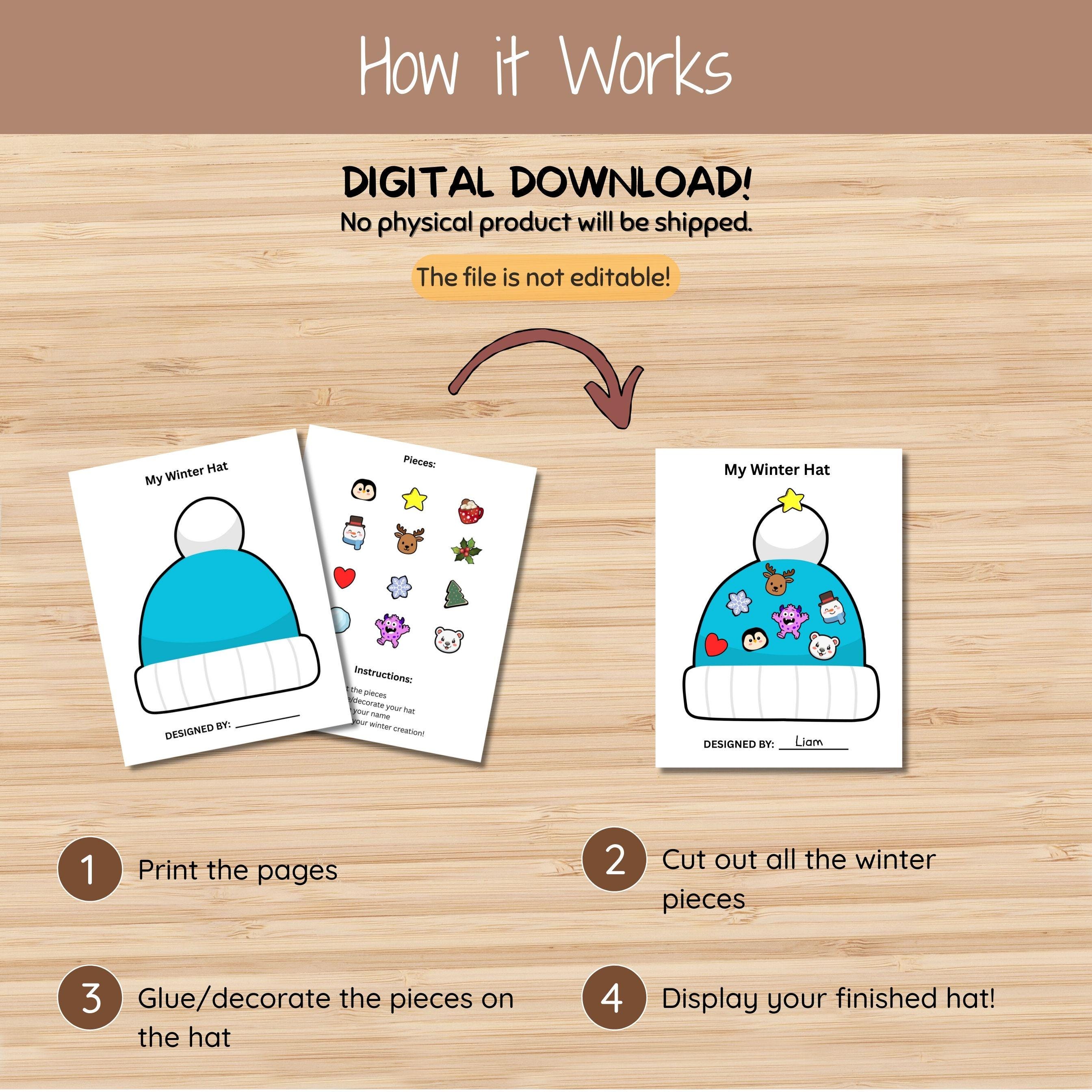 My Winter Hat Craft for Kids – Cut and Paste Printable, Fun Winter ...
