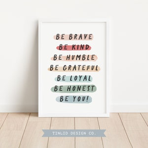 Rainbow Affirmation Print for Kids, Watercolor Affirmations, Printable Wall Art, Inspirational Nursery Decor, Digital Download