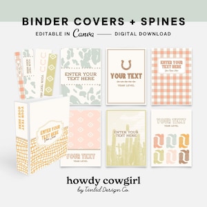 Printable Binder Covers and Spines, Editable Canva Templates, Teacher Filing, Western Decor, Classroom Organisation, Digital Download
