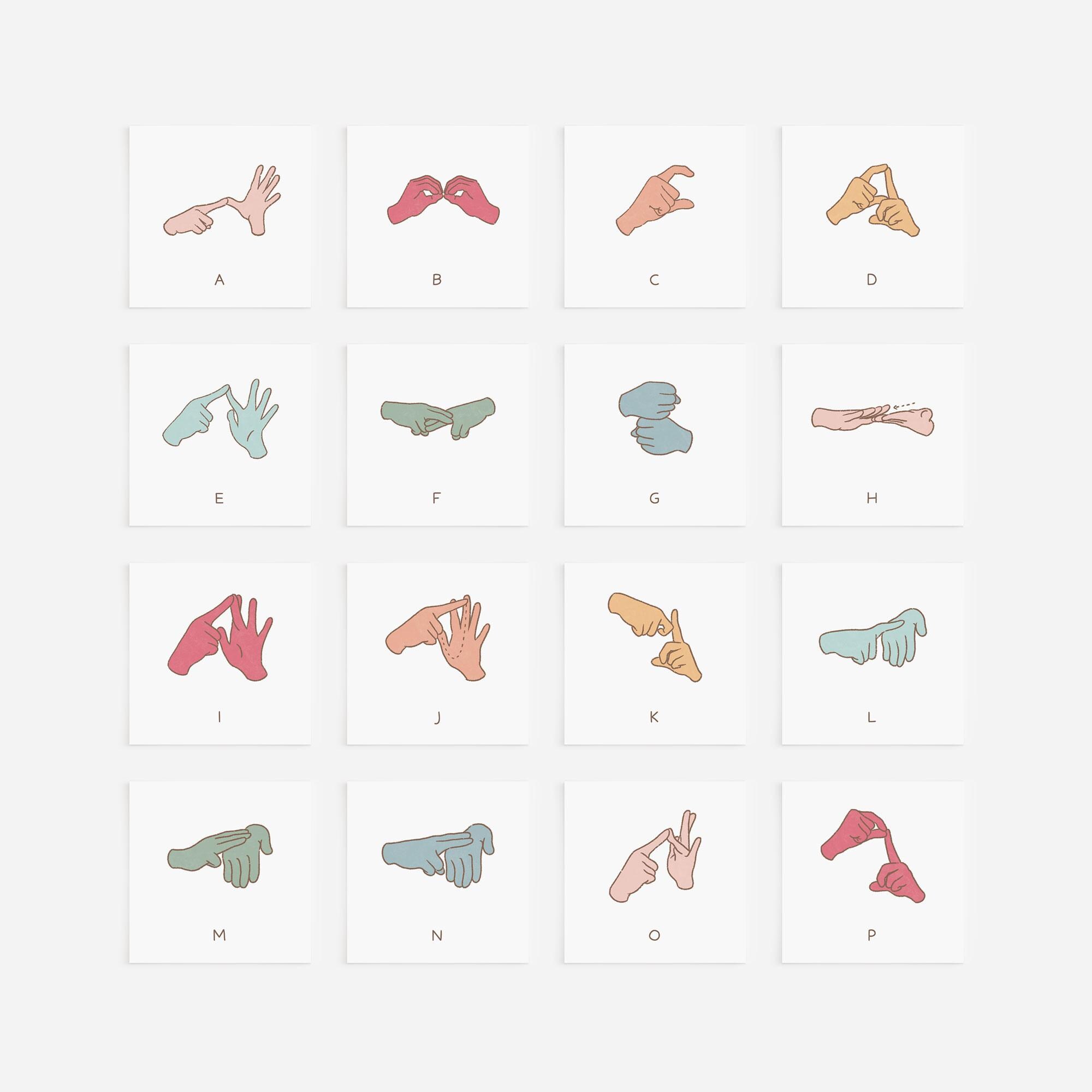 AUSLAN Alphabet Flash Cards: Australian Sign Language (digital Download ...