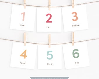 Tarjetas de números arcoíris del 1 al 100: Montessori imprimible (descarga digital)