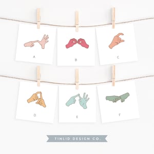 Schede didattiche dell'alfabeto della lingua dei segni australiana, schede didattiche stampabili dell'alfabeto AUSLAN, schede didattiche stampabili Montessori per la scuola domestica, download digitale