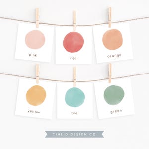 Cartes-éclair éducatives en couleur, Matériel Montessori, Apprendre les couleurs, Cartes-éclair imprimables pour l'école à la maison, Aquarelle pour salle de classe, Téléchargement numérique
