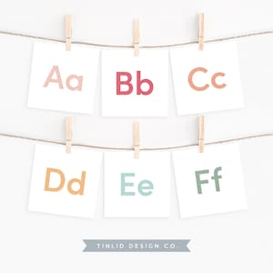 Tarjetas didácticas del alfabeto, tarjetas didácticas del abecedario, tarjetas de tareas de la A a la Z, imprimibles educativos, aprenda el abecedario, actividad de educación en el hogar Montessori, descarga digital