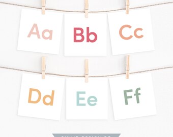 Rainbow Alphabet Flash Cards: Montessori Homeschool Printable (Digital Download)