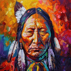 Modern AI Interpretation of Sitting Bull, Art Print Décor