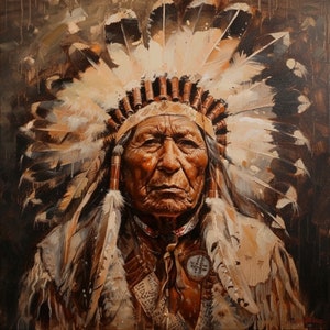 Guardian of the Plains: AI-Crafted Plains Chief in Neutral Tones