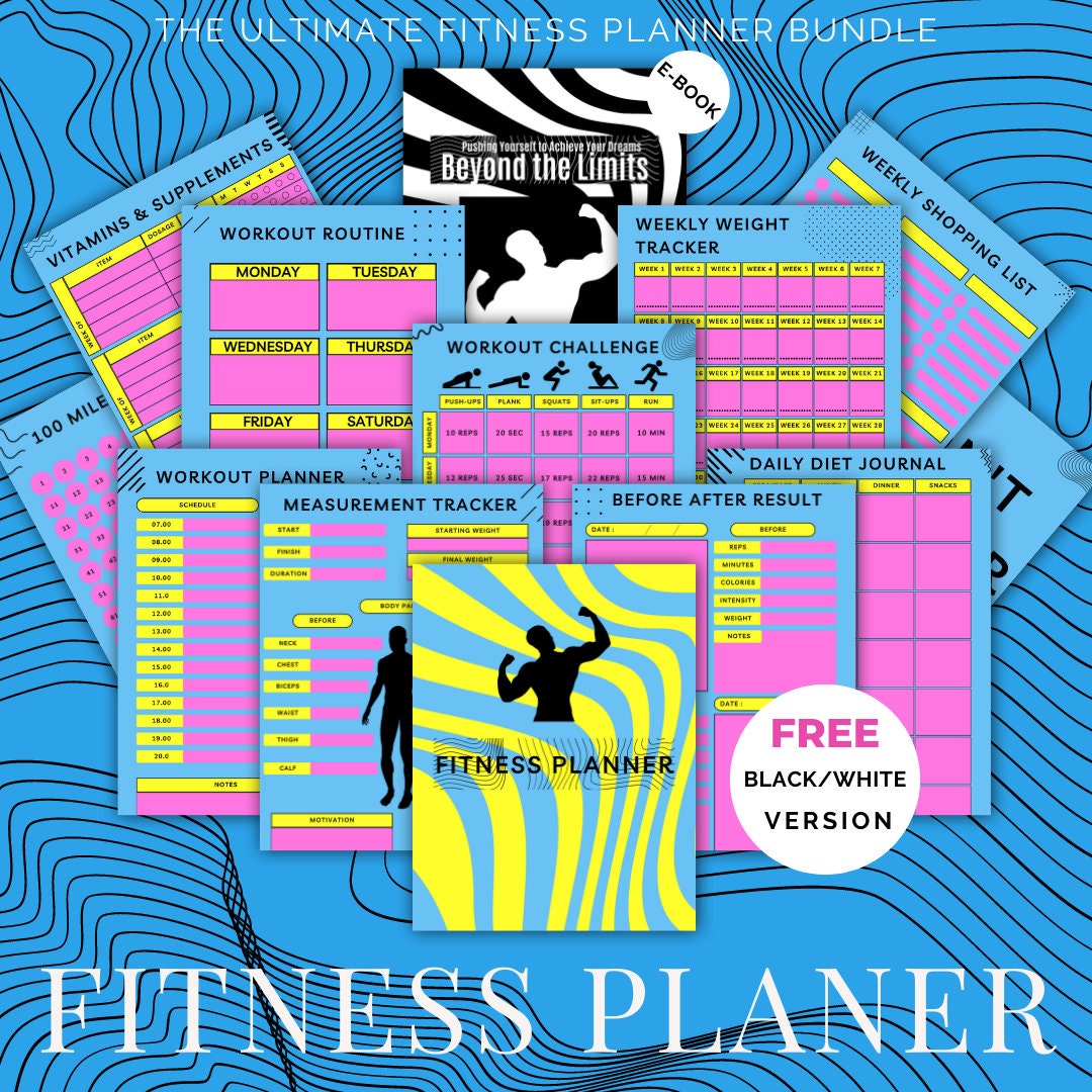 Printable Fitness Planner Etsy