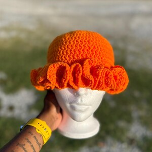Ruffle Hat Blue and Yellow - Etsy display picture 1