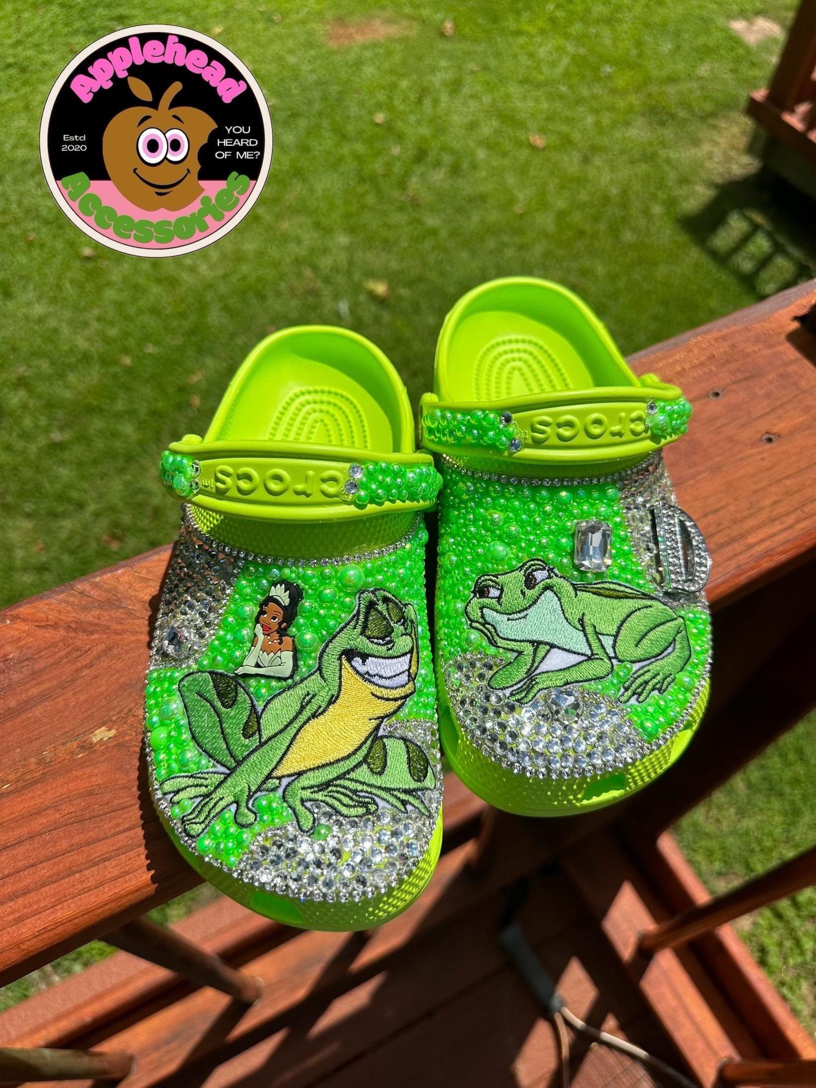Rhinestone Crocs Bling Crocs Princess in the Frog Croc Customs Crocs Princess Tiana Etsy