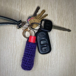 Chapstick Holder Keychain | Crochet Lip Balm Holder | Backpack & Purse Charm | Minimalist | Gift For Mom | Sister | Keychain Charm