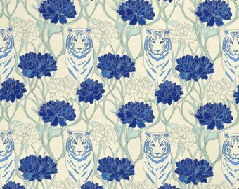 Art Nouveau Tiger Velveteen Blanket – Twilight Jungle Floral, Boho Decor