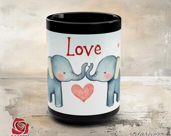 Adorable Elephants Love You Tons Ceramic Mug – A trunk-load of love in every sip—perfect for your sweetheart! Great Valentine's Day Gift !