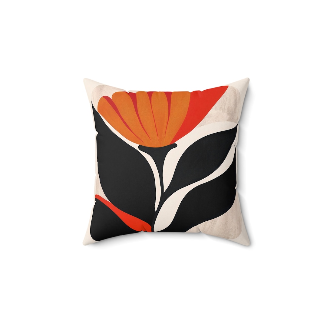 Boho Chic Flowers and Llama White Square Pillow